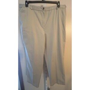 LL BEAN Women's Classic Fit Khakis Pants Size 20 Beige Straight Leg